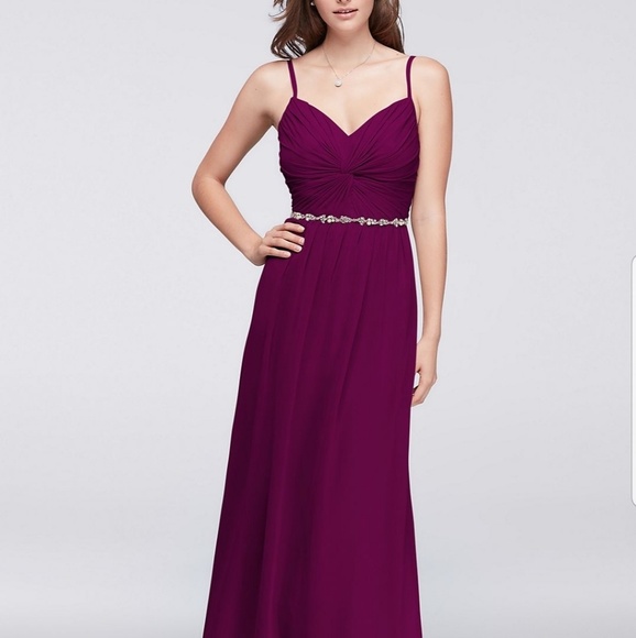 david's bridal wine bridesmaid dress